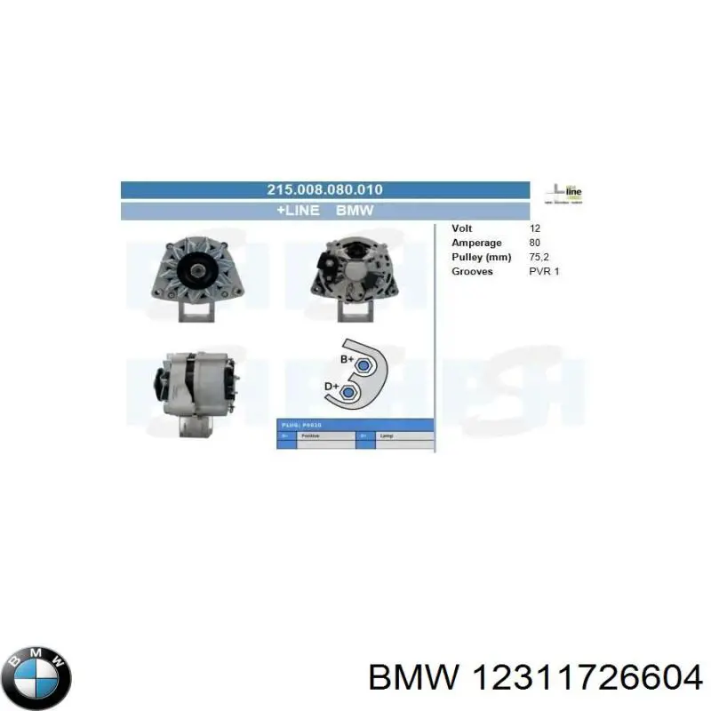 12311726604 BMW alternador