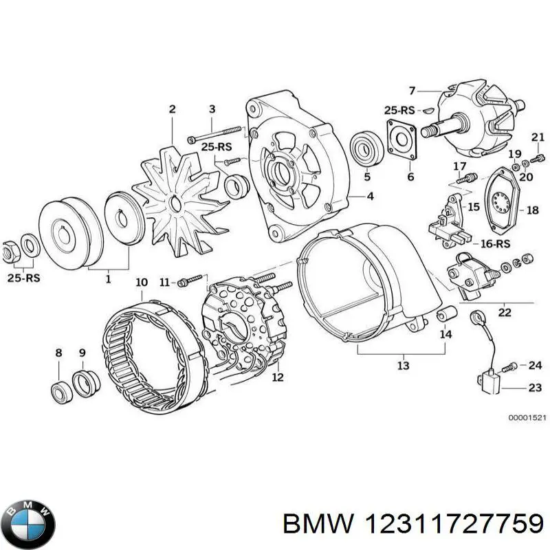 Estator, alternador para BMW 3 (E36)
