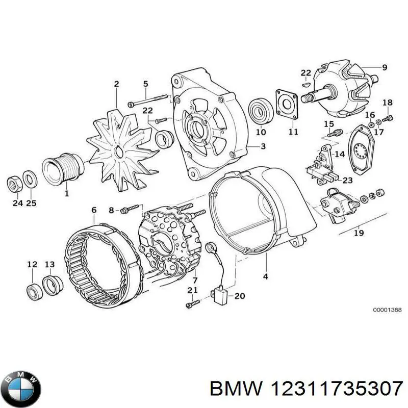 Comprar 12311735307 BMW Puente de diodos, alternador