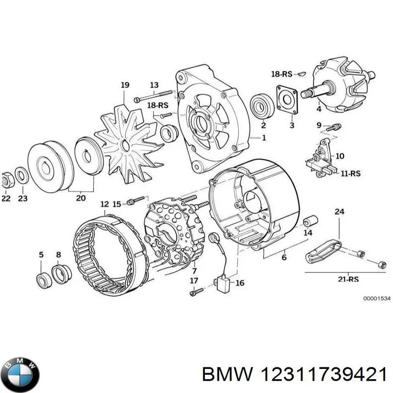 Alternador del motor BMW 12311739421 precio, desde 232,47 EUR