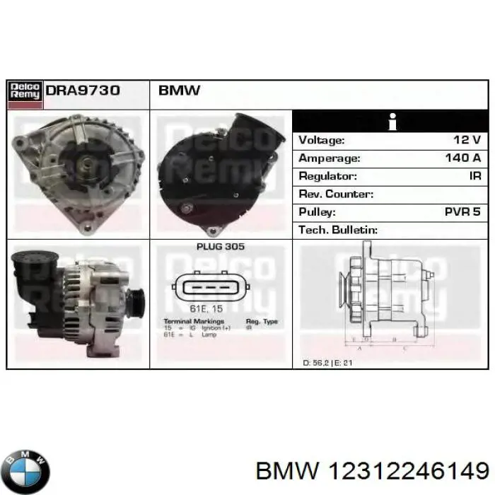 2246149 BMW alternador