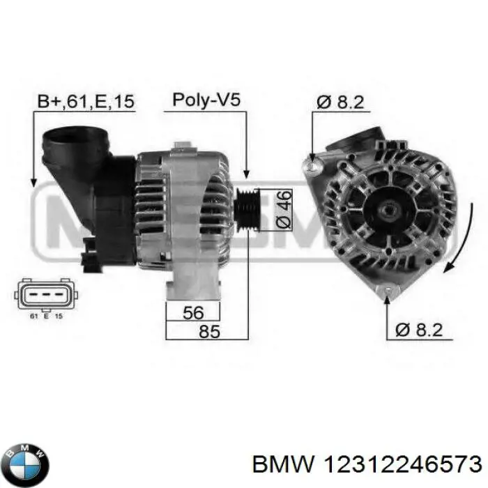 Alternador del motor BMW 12312246573 precio, desde 205,62 EUR