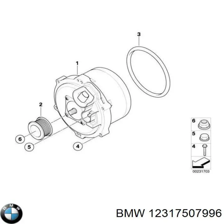 Junta (anillo) del generador con refrigeración por agua F00M258503 Bosch