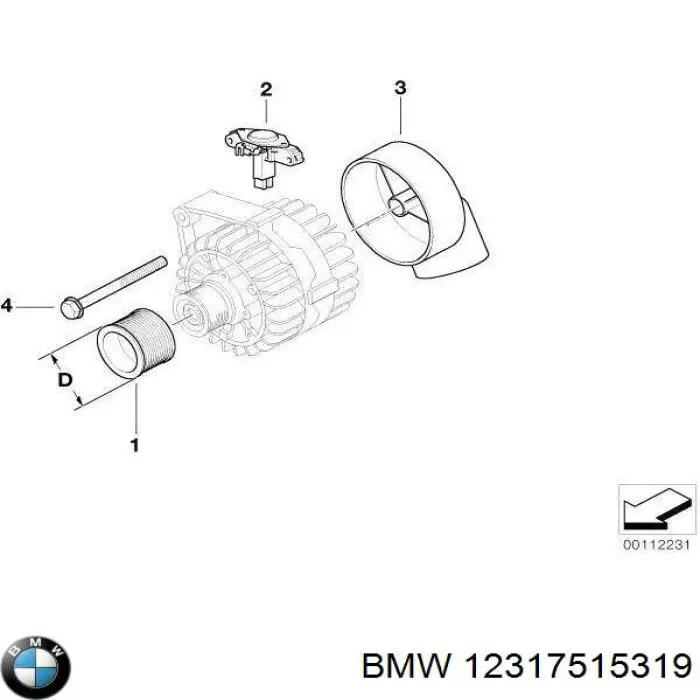 Comprar 12317515319 BMW Regulador del alternador
