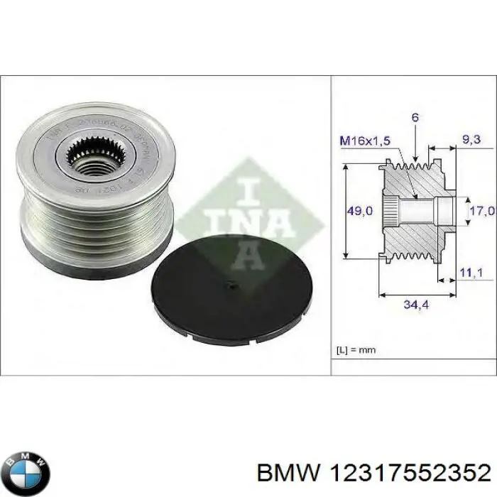 Polea rueda libre BMW 12317552352 precio, desde 30,16 EUR