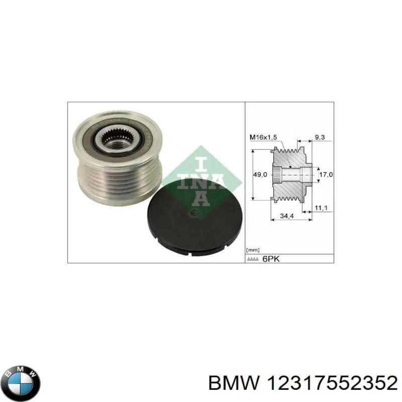 12317552352 BMW Rueda libre alternador 