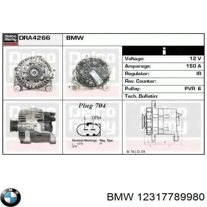 Generador BMW 12317789980
