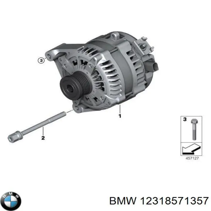 Alternador del motor BMW 12318571357 precio, desde 332,69 EUR