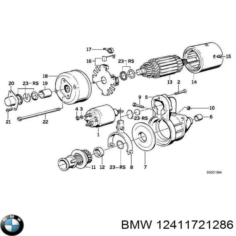 12411721286 BMW kit de reparación para interruptor magnético, estárter