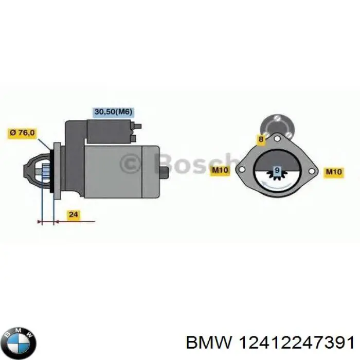 12412247391 BMW motor de arranque