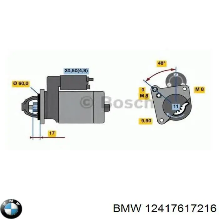 12417617216 BMW motor de arranque
