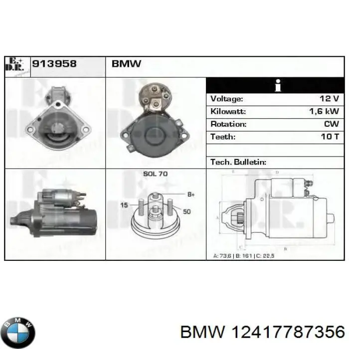 Comprar 12417787356 BMW Motores de arranque