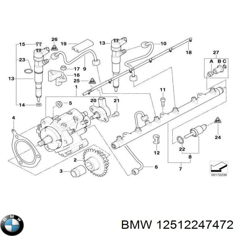 Comprar 12512247472 BMW Conector del sensor de presión de combustible