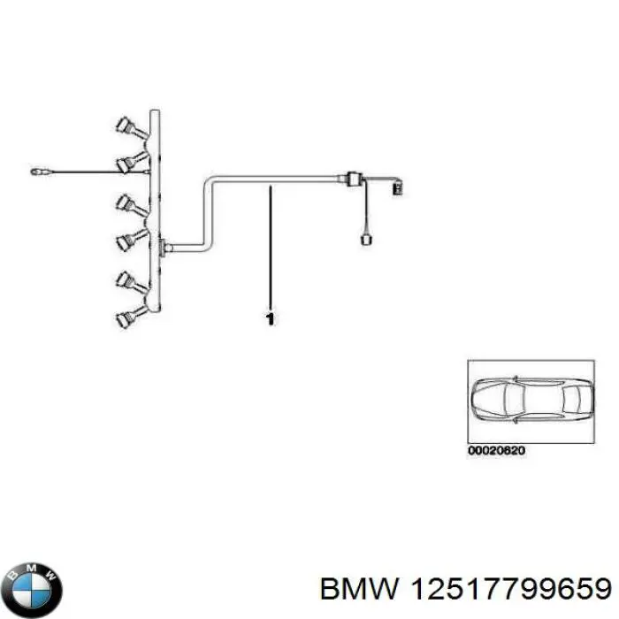 12517799659 BMW Canal de cables de las bobinas de encendido