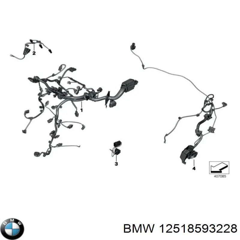 Mazo de cables del compartimiento del motor BMW 12518593228 precio, desde 464,00 EUR