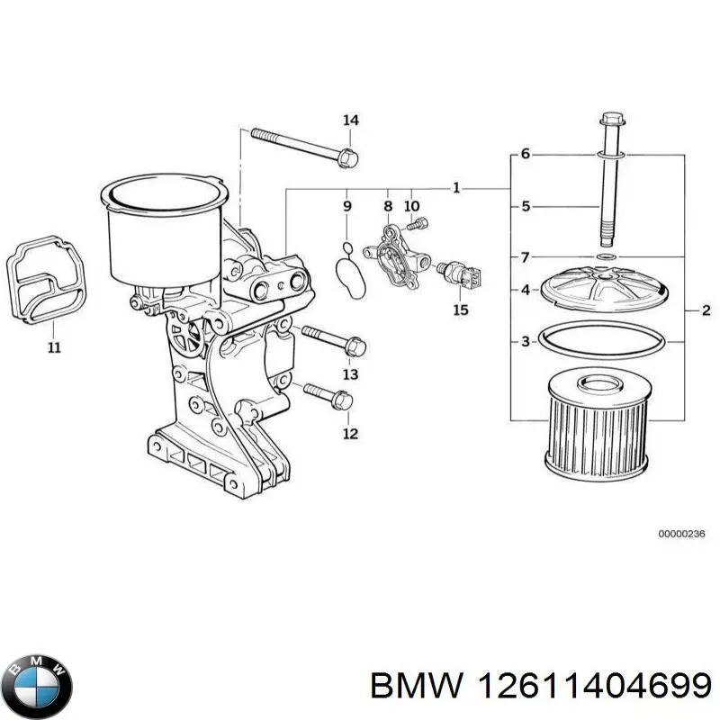 Sensor, temperatura del aceite BMW 12611404699