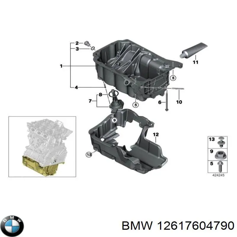 Anillo de sellado del sensor de nivel de aceite para BMW 7 (F01, F02, F03, F04)