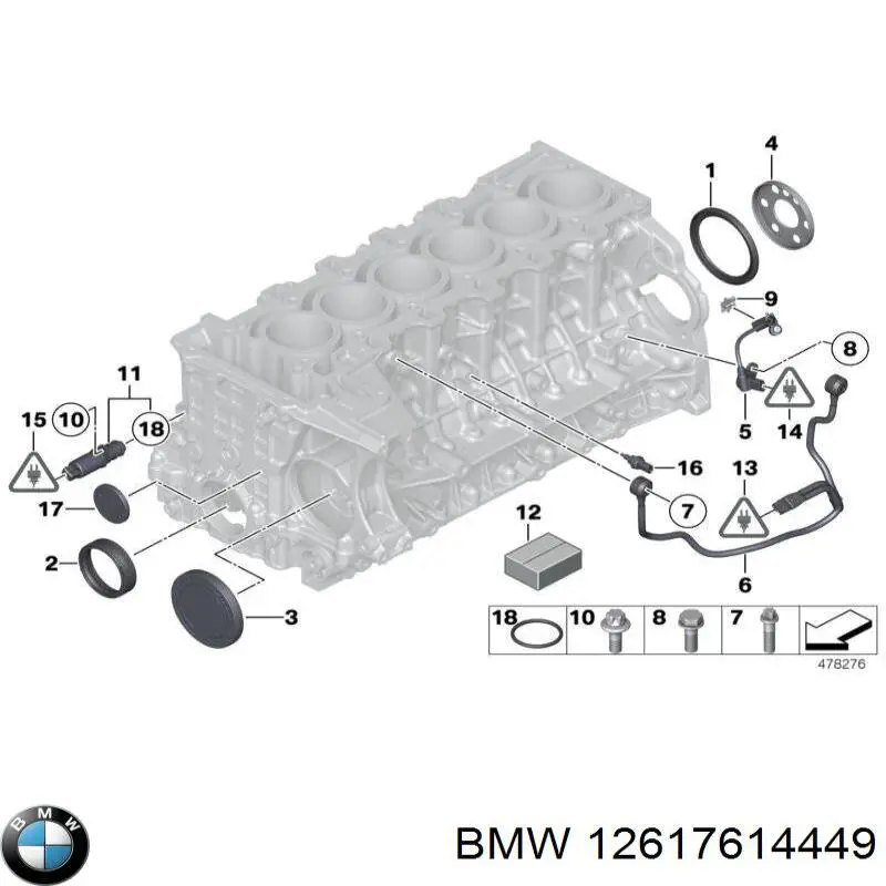 12617614449 BMW junta, adaptador de filtro de aceite