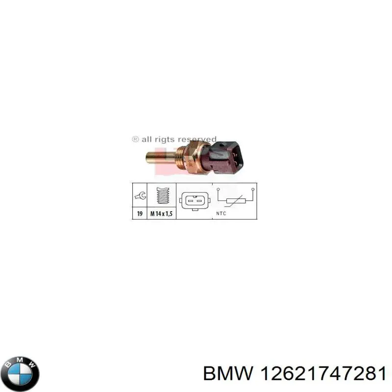 Sensor de temperatura del refrigerante BMW 12621747281 precio, desde 11,95 EUR