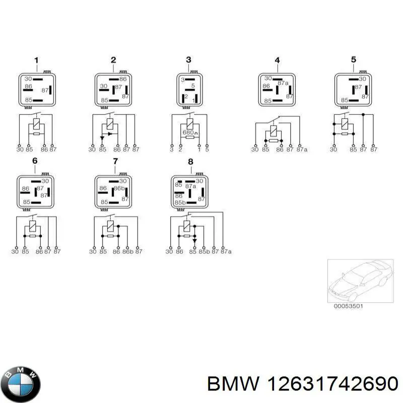 Relé eléctrico multifuncional 12631742690 BMW