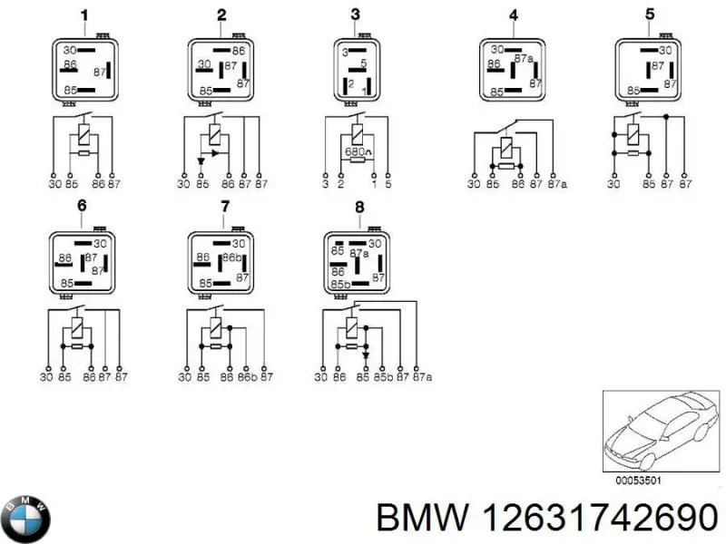 Relé eléctrico multifuncional BMW 12631742690