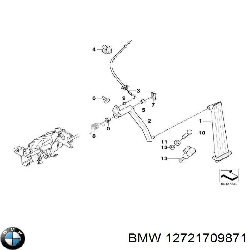 12721709871 BMW sensor de posicion del pedal del acelerador