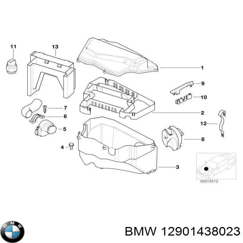 12901438023 BMW ventilador de aspiración, aire habitáculo
