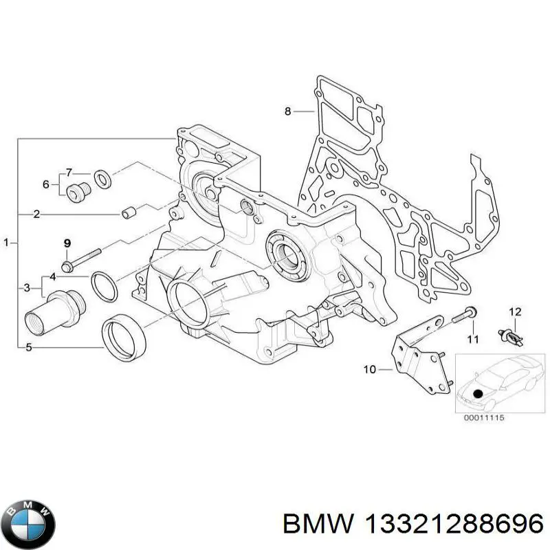 Junta de tapa del tubo de llenado de aceite 13321288696 BMW