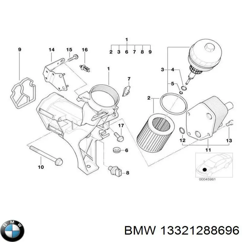 13321288696 BMW junta, tapa de tubo de llenado de aceite