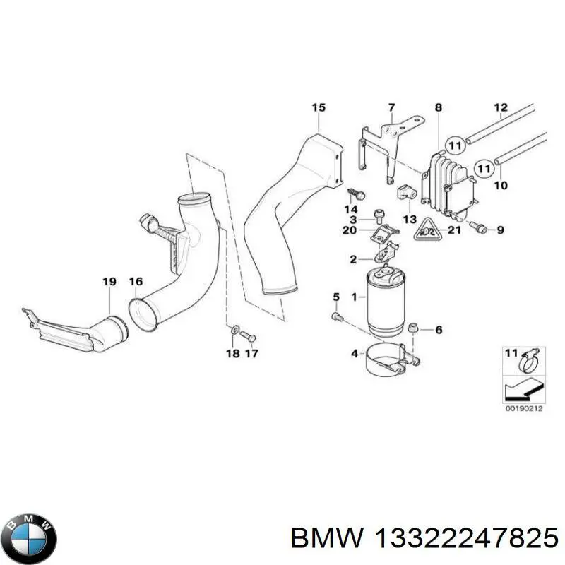 13322247825 BMW manguito, alimentación de aire