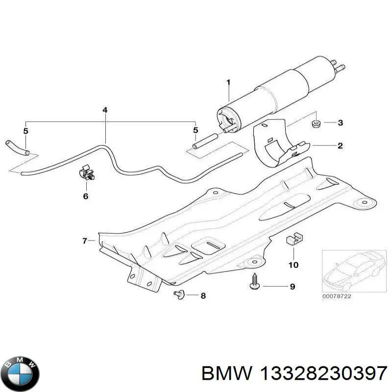 13328230397 BMW tapa de la carcasa del filtro de el combustible