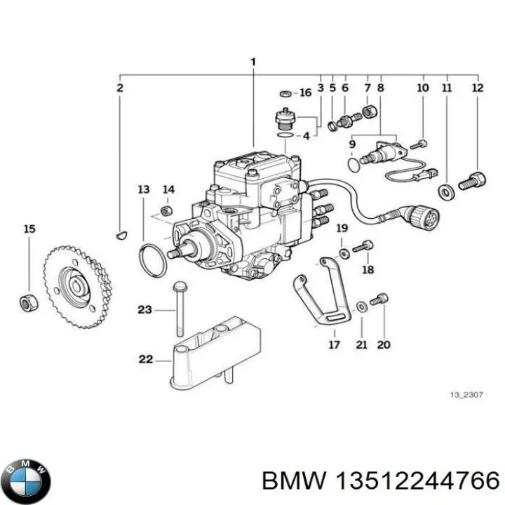 13512244766 BMW junta, tapa de tubo de llenado de aceite