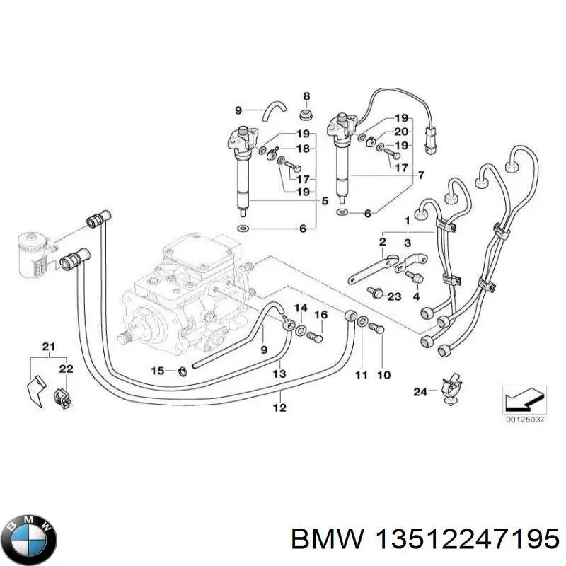 13512247195 BMW junta, adaptador de filtro de aceite