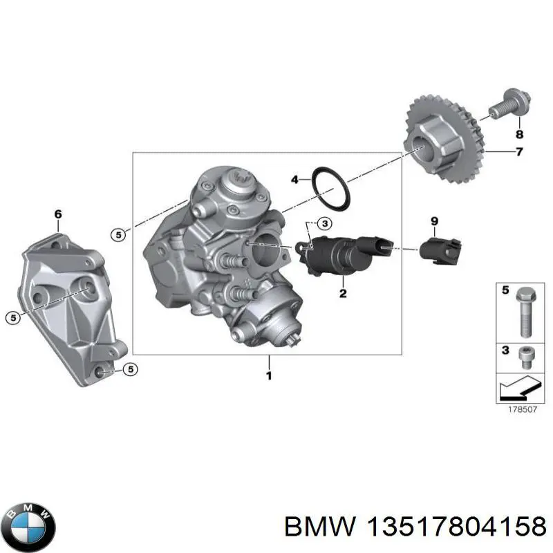 Válvula control presión Common-Rail-System para BMW 7 (F01, F02, F03, F04)