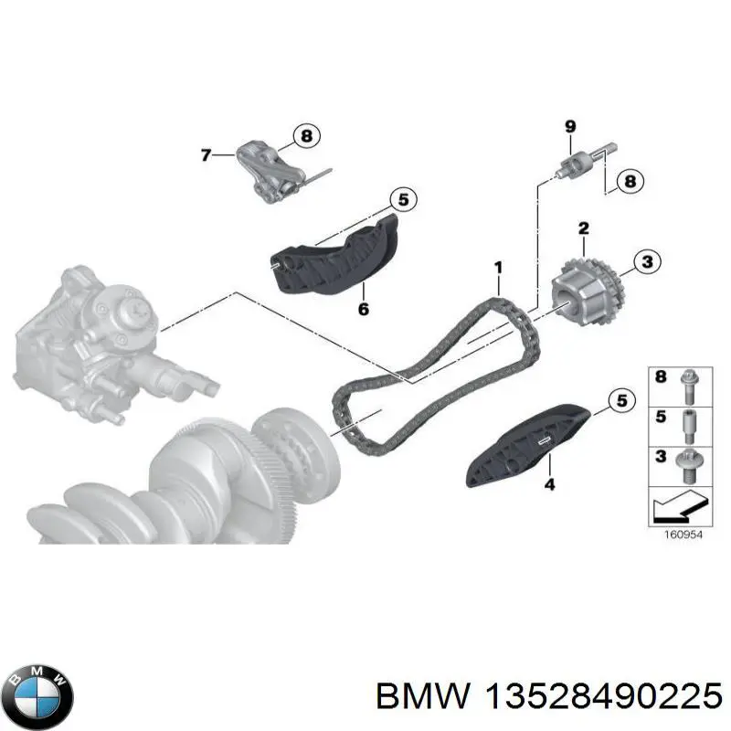 13528490225 BMW cadena de distribución inferior