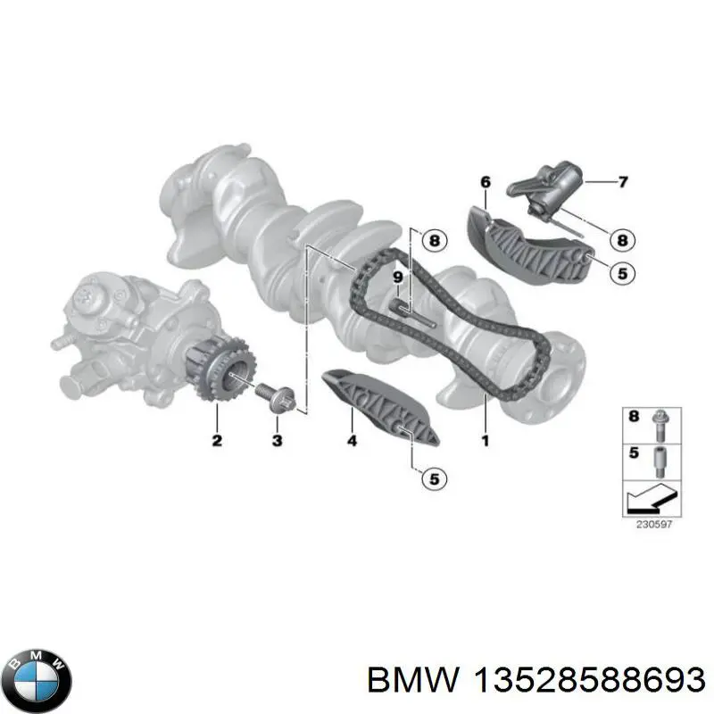13528588693 BMW cadena de distribución inferior