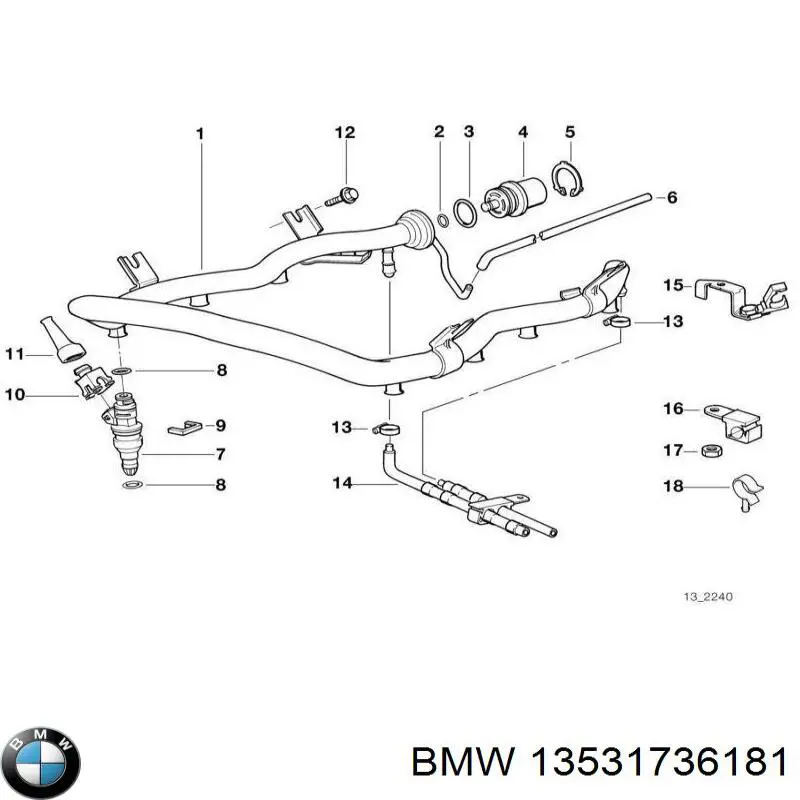Rampa De Inyección Combustible para BMW 7 (E38)