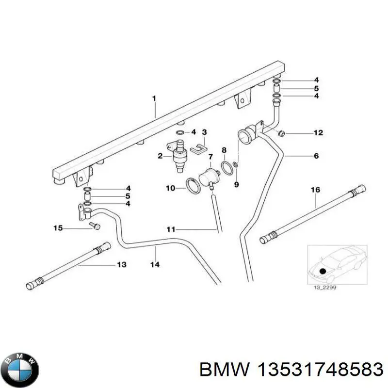 13531748583 BMW rampa de inyectores