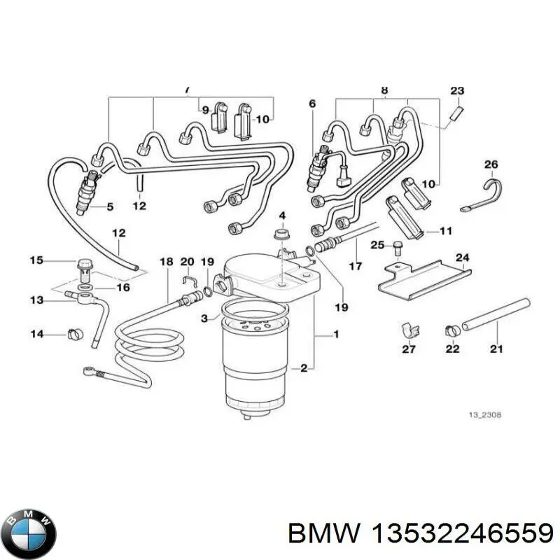 13532246559 BMW rampa de inyectores