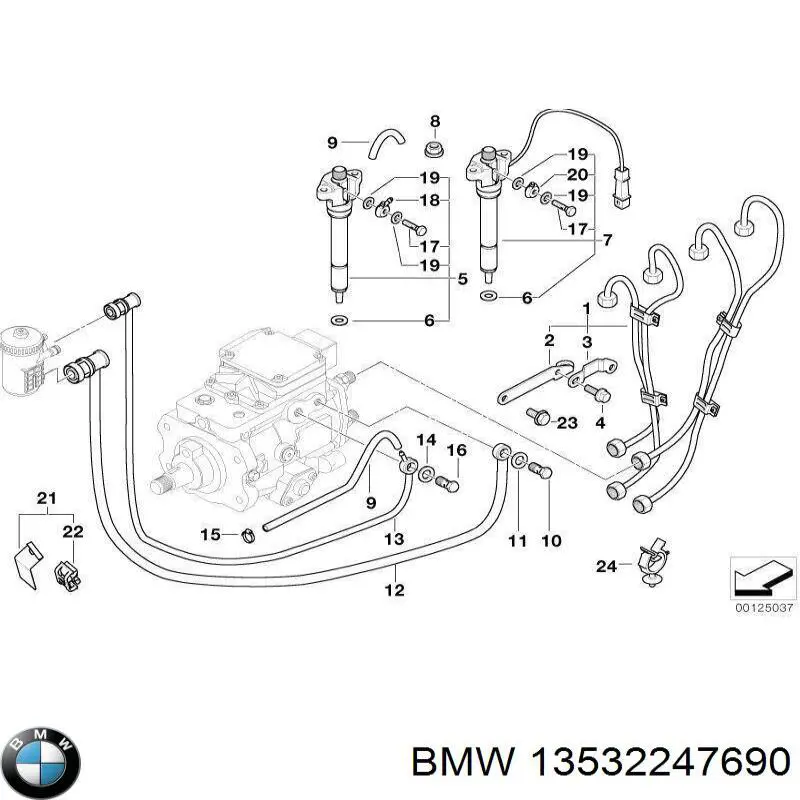 13532247690 BMW inyector de combustible