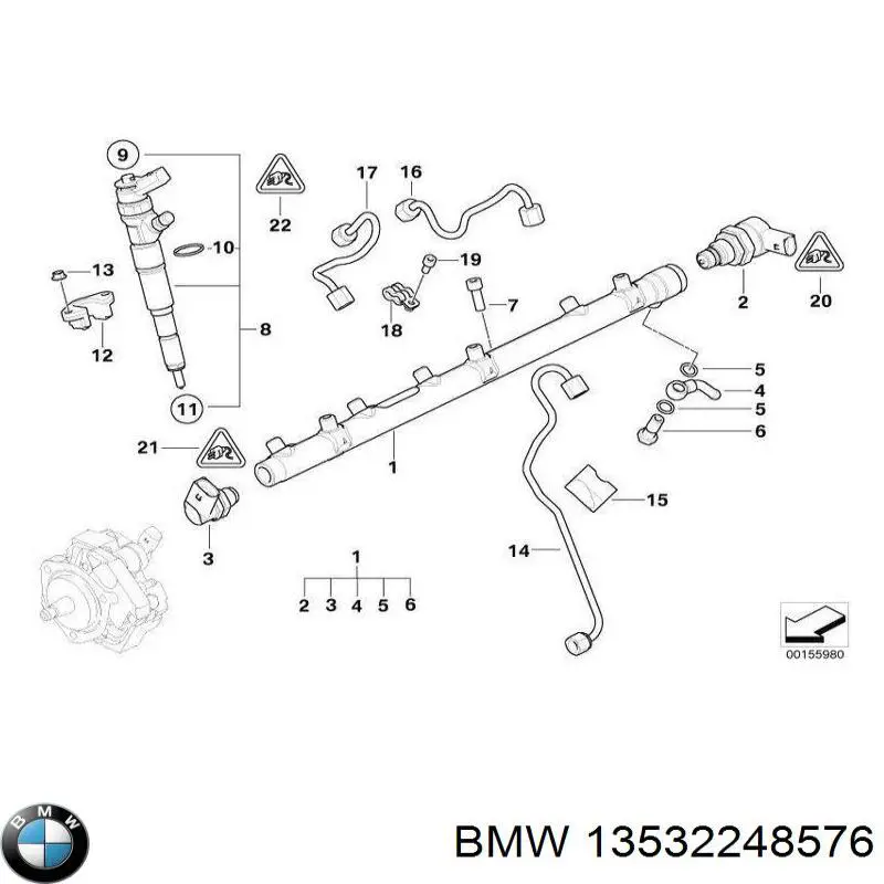 Comprar 13532248576 BMW Abrazadera de tubo de escape trasera