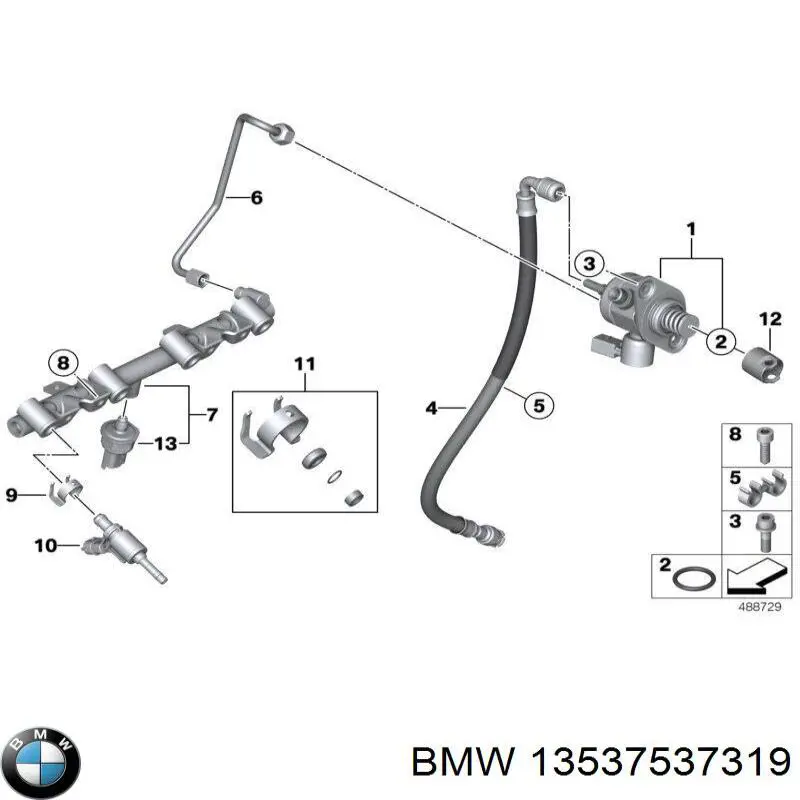 Sensor de presión de combustible 13537537319 BMW