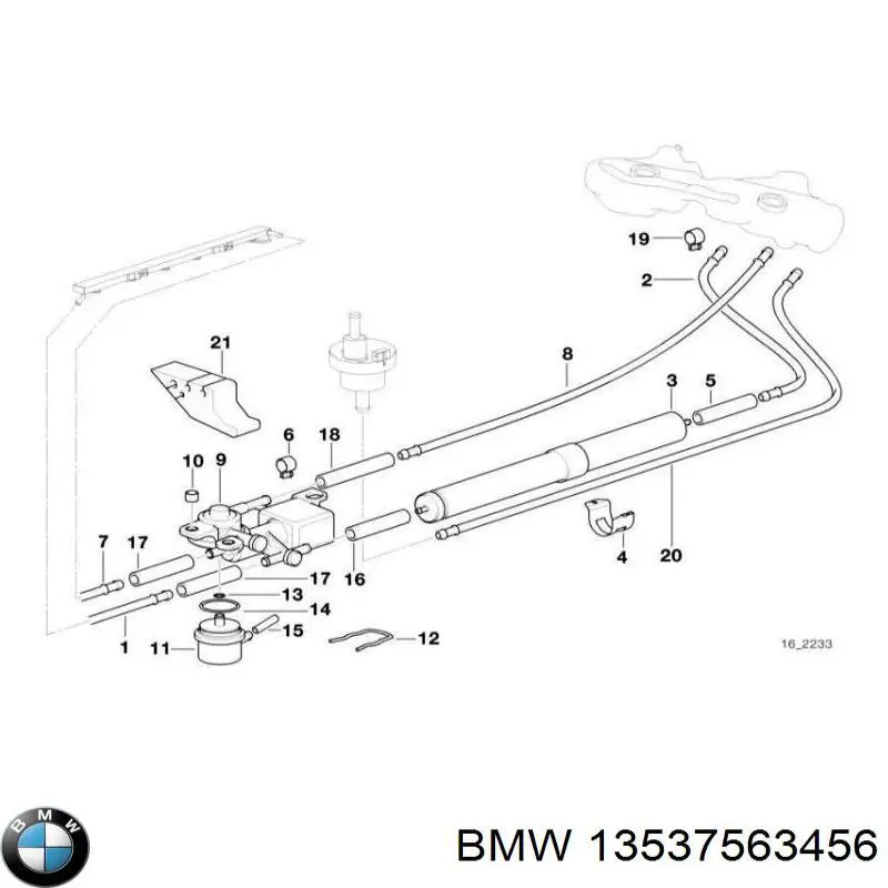 13537563456 BMW tubo de combustible atras de las boquillas