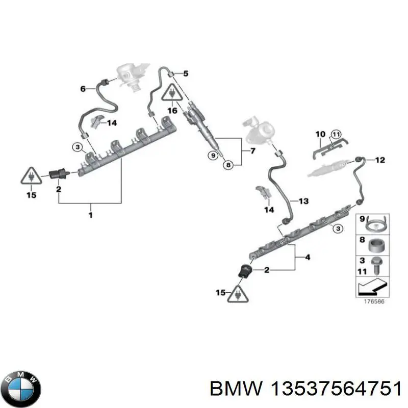 13537564751 BMW Arandela de asiento del inyector