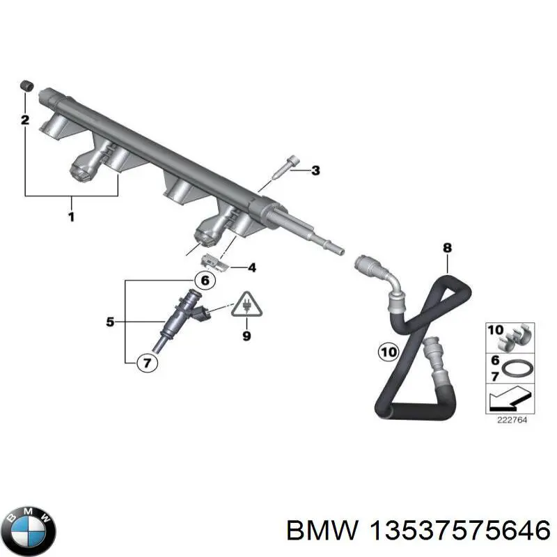 13537575646 BMW rampa de inyectores