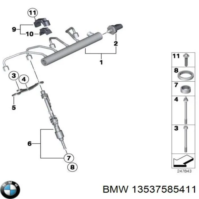 13537585411 BMW rampa de inyectores
