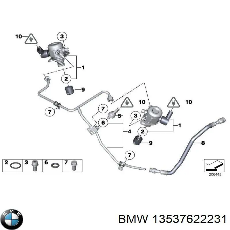 Sensor de presión de combustible para BMW 5 (G30, F90)