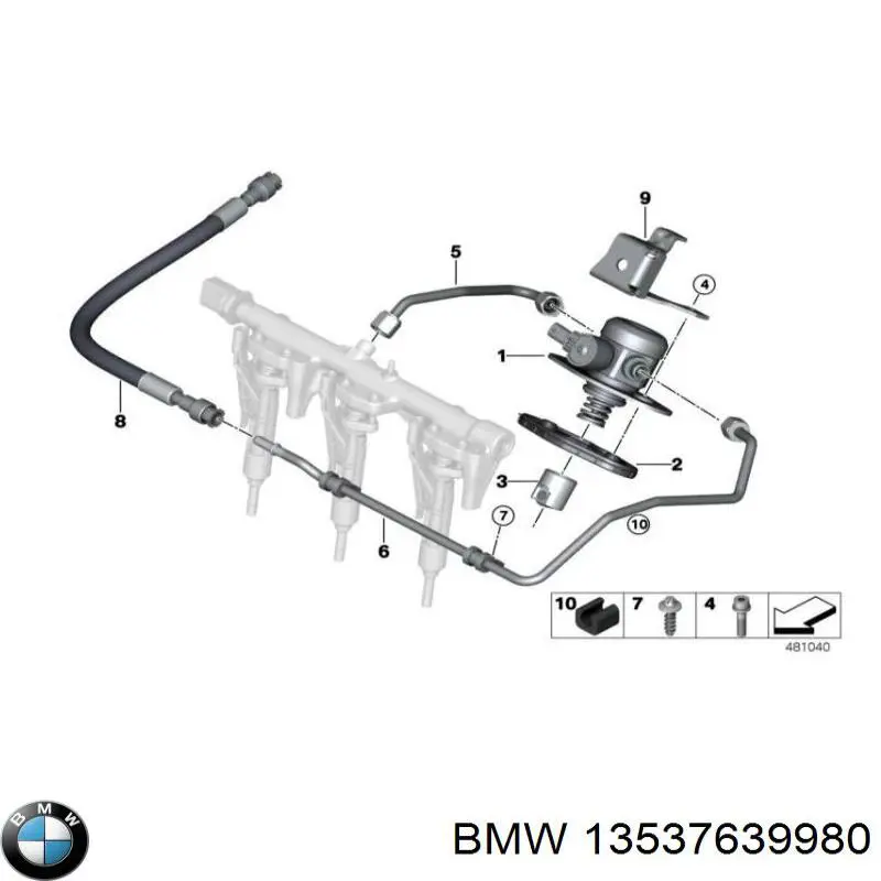 13537639980 BMW tubo desde bomba combustible hasta el riel de combustible