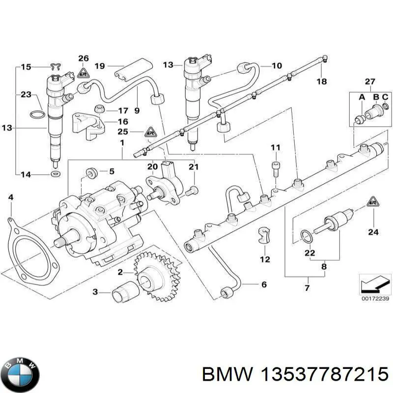 13537787215 BMW soporte, inyector