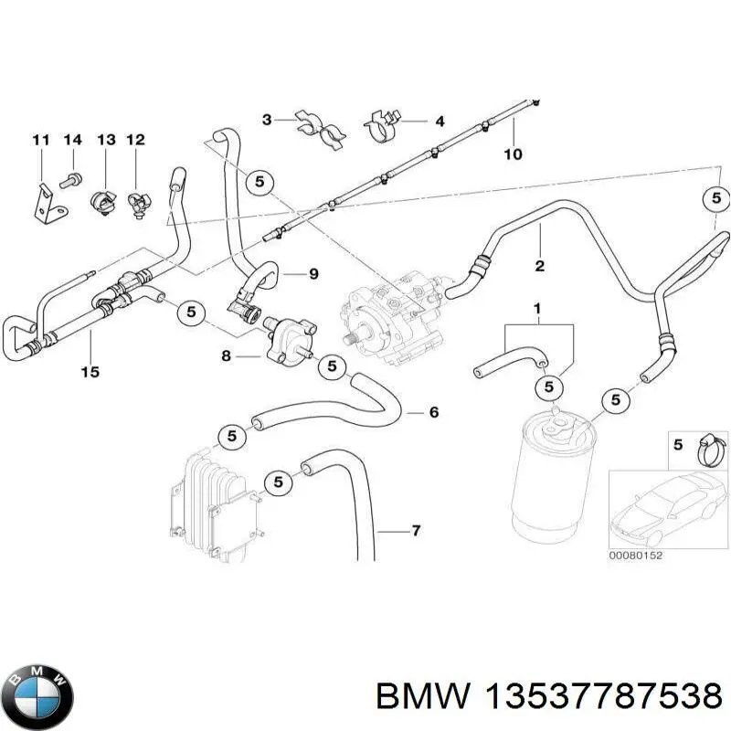 13537787538 BMW válvula de retención de combustible